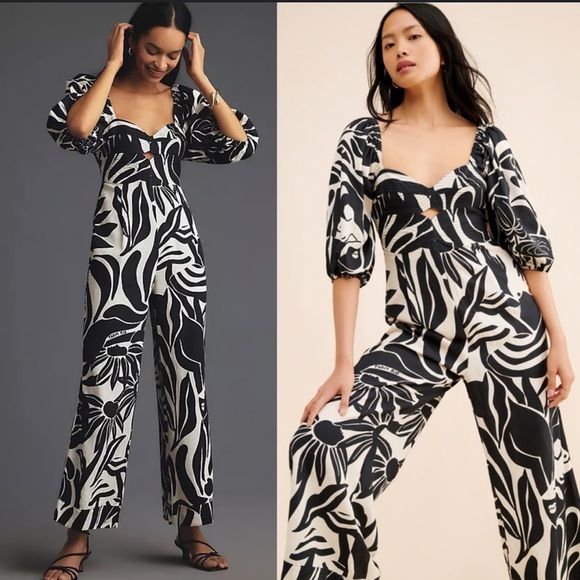 Farm Rio puff sleeve jumpsuit - Picture 1 of 5